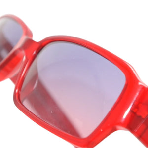 Very Good Condition CHANEL Sunglasses Eyewear 5060-B c.722/12 Size 55□16 135 Coco Mark Rhinestone Clear Red Used 4a001353