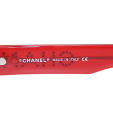 画像をギャラリービューアに読み込む, 極美品 CHANEL シャネル サングラス アイウェア 5060-B c.722/12 サイズ55□16 135 ココマーク ラインストーン クリアレッド 中古 4a001353