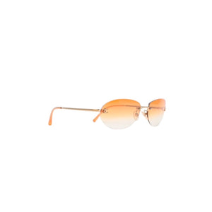 Very good condition CHANEL rimless sunglasses eyewear 4013 c.125/56 size 59□16 130 here mark orange gradation used 4a001354