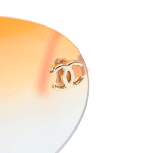 Very good condition CHANEL rimless sunglasses eyewear 4013 c.125/56 size 59□16 130 here mark orange gradation used 4a001354