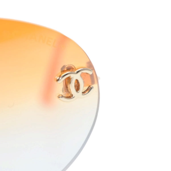 Very good condition CHANEL rimless sunglasses eyewear 4013 c.125/56 size 59□16 130 here mark orange gradation used 4a001354