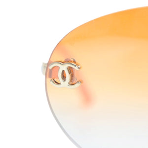 Very good condition CHANEL rimless sunglasses eyewear 4013 c.125/56 size 59□16 130 here mark orange gradation used 4a001354