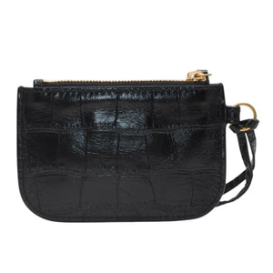 極美品 BALENCIAGA バレンシアガ レザー コインケース ブラック イタリア製 ゴールド金具 中古 4a001426