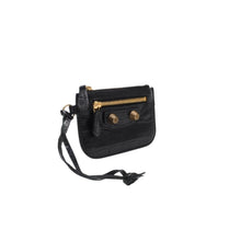 画像をギャラリービューアに読み込む, 極美品 BALENCIAGA バレンシアガ レザー コインケース ブラック イタリア製 ゴールド金具 中古 4a001426