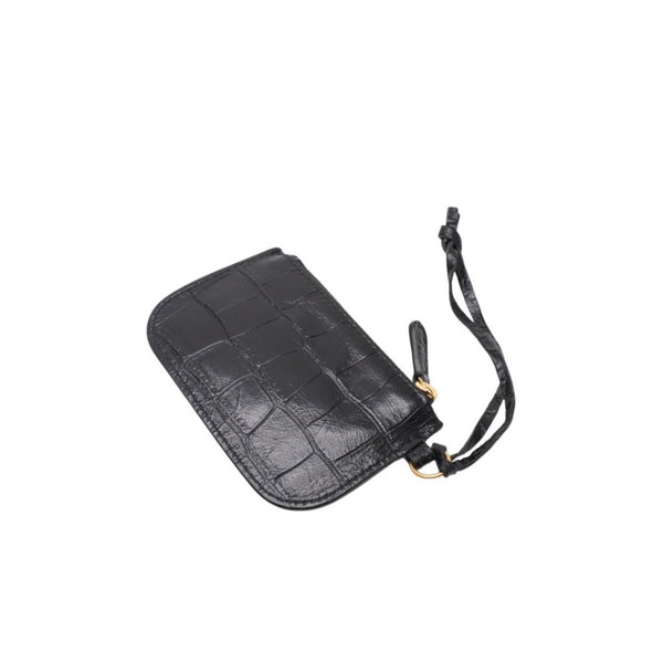 極美品 BALENCIAGA バレンシアガ レザー コインケース ブラック イタリア製 ゴールド金具 中古 4a001426