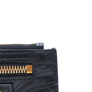 極美品 BALENCIAGA バレンシアガ レザー コインケース ブラック イタリア製 ゴールド金具 中古 4a001426