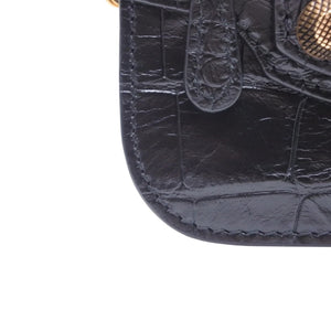 極美品 BALENCIAGA バレンシアガ レザー コインケース ブラック イタリア製 ゴールド金具 中古 4a001426