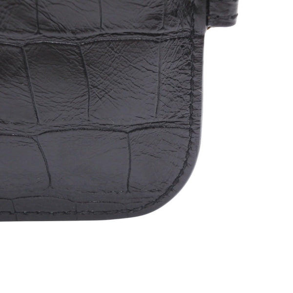 極美品 BALENCIAGA バレンシアガ レザー コインケース ブラック イタリア製 ゴールド金具 中古 4a001426