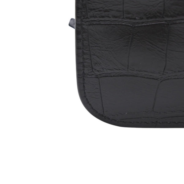 極美品 BALENCIAGA バレンシアガ レザー コインケース ブラック イタリア製 ゴールド金具 中古 4a001426