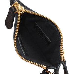 極美品 BALENCIAGA バレンシアガ レザー コインケース ブラック イタリア製 ゴールド金具 中古 4a001426