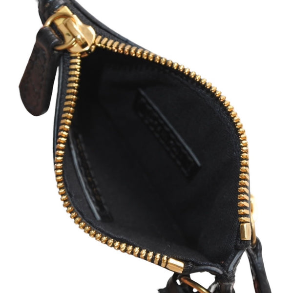 極美品 BALENCIAGA バレンシアガ レザー コインケース ブラック イタリア製 ゴールド金具 中古 4a001426