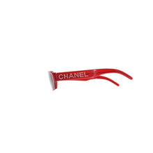 画像をギャラリービューアに読み込む, 極美品 CHANEL シャネル サングラス アイウェア 5060-B c.722/12 サイズ55□16 135 ココマーク ラインストーン クリアレッド 中古 4a001353