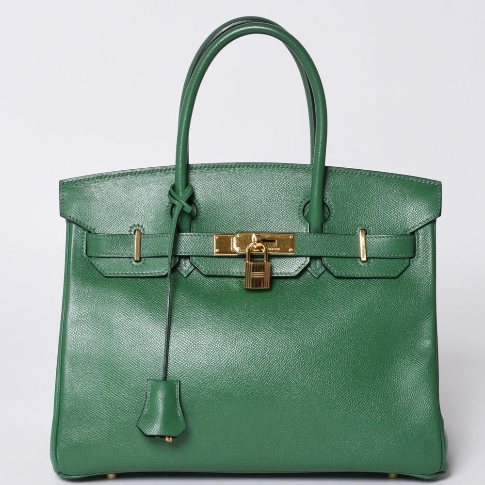 極美品 HERMES エルメス BIRKIN 30 バーキン30 ハンドバッグ クシュベル グリーン GD金具 〇Z刻印 1996年製 中古 4a001355