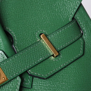 Very Good Condition HERMES BIRKIN 30 Handbag Couchevel Green GD Hardware 〇Z Stamp Made in 1996 Used 4a001355