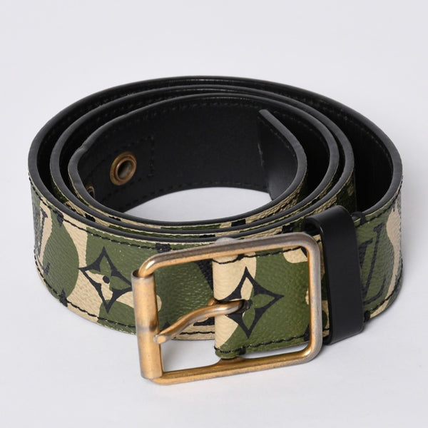 LOUIS VUITTON Belt Suntulle Monogram Moflage Takashi Murakami Size 90 M9646U Gold hardware Good Condition Used 4a001360