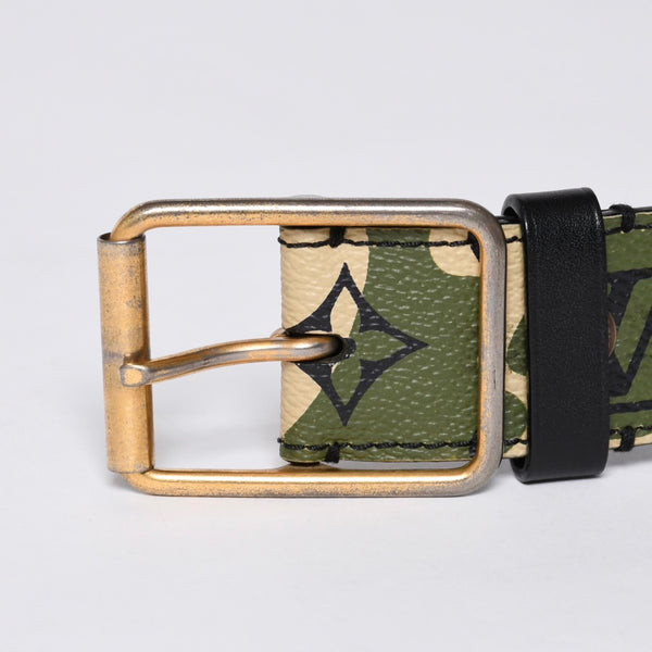 LOUIS VUITTON Belt Suntulle Monogram Moflage Takashi Murakami Size 90 M9646U Gold hardware Good Condition Used 4a001360
