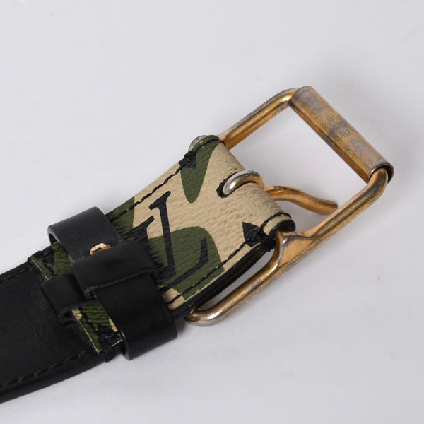 LOUIS VUITTON Belt Suntulle Monogram Moflage Takashi Murakami Size 90 M9646U Gold hardware Good Condition Used 4a001360