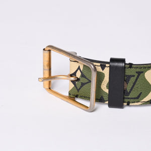 LOUIS VUITTON Belt Suntulle Monogram Moflage Takashi Murakami Size 90 M9646U Gold hardware Good Condition Used 4a001360