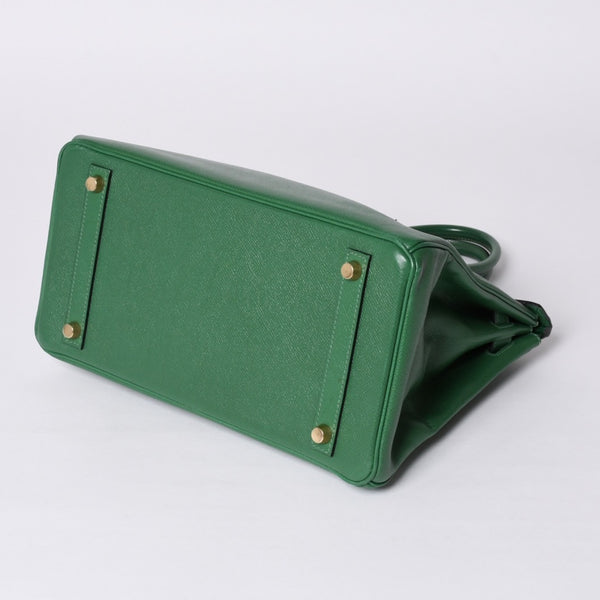 Very Good Condition HERMES BIRKIN 30 Handbag Couchevel Green GD Hardware 〇Z Stamp Made in 1996 Used 4a001355