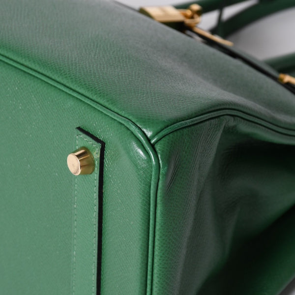 Very Good Condition HERMES BIRKIN 30 Handbag Couchevel Green GD Hardware 〇Z Stamp Made in 1996 Used 4a001355