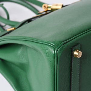 Very Good Condition HERMES BIRKIN 30 Handbag Couchevel Green GD Hardware 〇Z Stamp Made in 1996 Used 4a001355