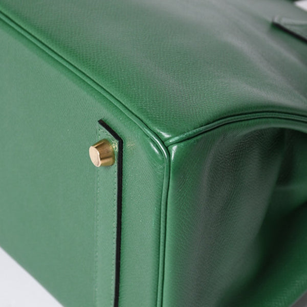 Very Good Condition HERMES BIRKIN 30 Handbag Couchevel Green GD Hardware 〇Z Stamp Made in 1996 Used 4a001355