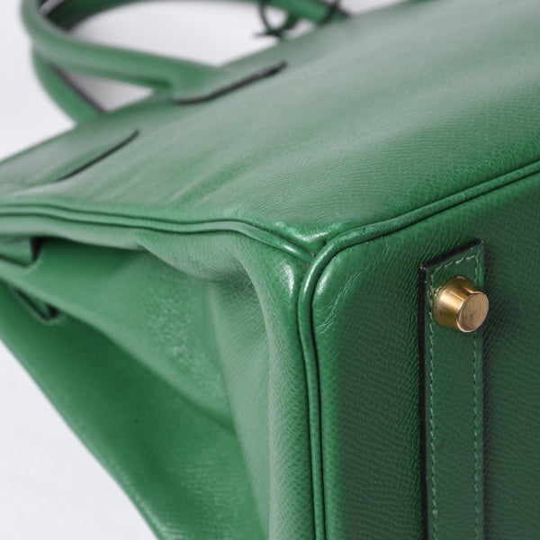 Very Good Condition HERMES BIRKIN 30 Handbag Couchevel Green GD Hardware 〇Z Stamp Made in 1996 Used 4a001355