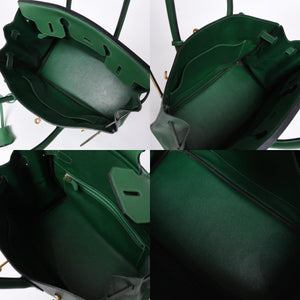 Very Good Condition HERMES BIRKIN 30 Handbag Couchevel Green GD Hardware 〇Z Stamp Made in 1996 Used 4a001355