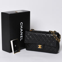 画像をギャラリービューアに読み込む, 極美品 CHANEL シャネル マトラッセ25 Wフラップ Wチェーンショルダーバッグ 4番台 ココマーク ラムスキン ブラック中古 4a001342