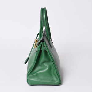 Very Good Condition HERMES BIRKIN 30 Handbag Couchevel Green GD Hardware 〇Z Stamp Made in 1996 Used 4a001355