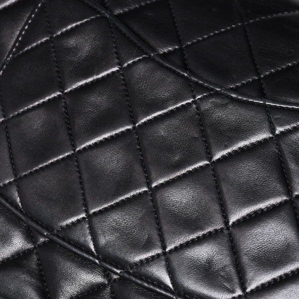極美品 CHANEL シャネル マトラッセ25 Wフラップ Wチェーンショルダーバッグ 4番台 ココマーク ラムスキン ブラック中古 4a001342