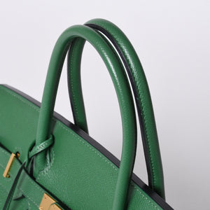 Very Good Condition HERMES BIRKIN 30 Handbag Couchevel Green GD Hardware 〇Z Stamp Made in 1996 Used 4a001355