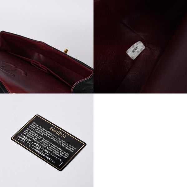 極美品 CHANEL シャネル マトラッセ25 Wフラップ Wチェーンショルダーバッグ 4番台 ココマーク ラムスキン ブラック中古 4a001342