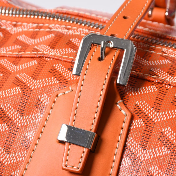 New and unused GOYARD Croisjour 45 Boston bag travel bag orange PVC leather silver hardware used 4a000983
