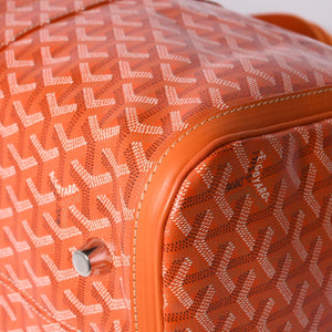 New and unused GOYARD Croisjour 45 Boston bag travel bag orange PVC leather silver hardware used 4a000983