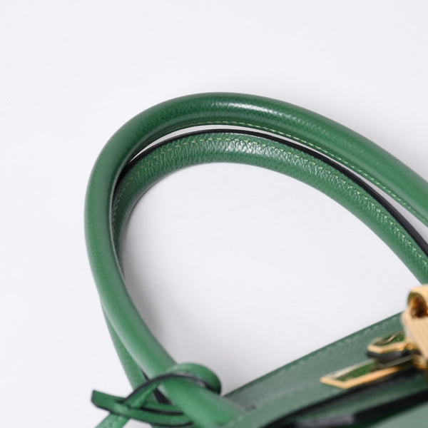 Very Good Condition HERMES BIRKIN 30 Handbag Couchevel Green GD Hardware 〇Z Stamp Made in 1996 Used 4a001355