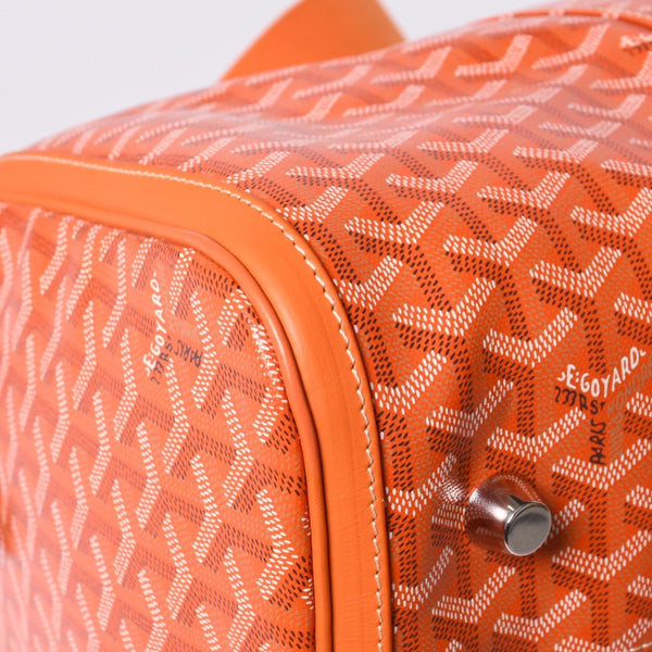 New and unused GOYARD Croisjour 45 Boston bag travel bag orange PVC leather silver hardware used 4a000983