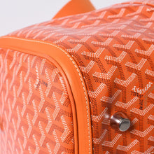 画像をギャラリービューアに読み込む, 新品未使用 GOYARD ゴヤール クロワジュール45 ボストンバッグ トラベルバッグ オレンジ PVC レザー シルバー金具 中古 4a000983