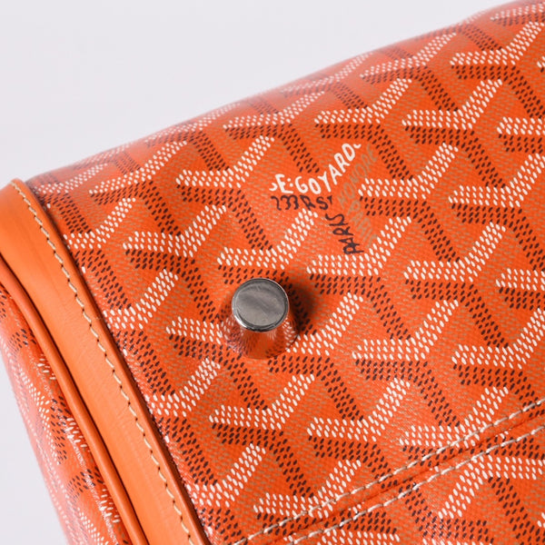 New and unused GOYARD Croisjour 45 Boston bag travel bag orange PVC leather silver hardware used 4a000983