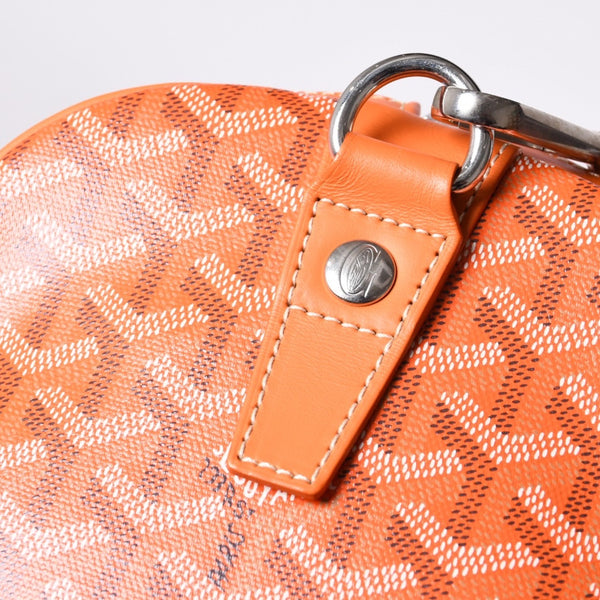 New and unused GOYARD Croisjour 45 Boston bag travel bag orange PVC leather silver hardware used 4a000983