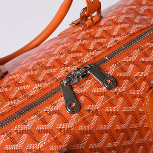 New and unused GOYARD Croisjour 45 Boston bag travel bag orange PVC leather silver hardware used 4a000983