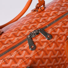 画像をギャラリービューアに読み込む, 新品未使用 GOYARD ゴヤール クロワジュール45 ボストンバッグ トラベルバッグ オレンジ PVC レザー シルバー金具 中古 4a000983