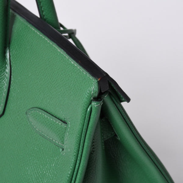 Very Good Condition HERMES BIRKIN 30 Handbag Couchevel Green GD Hardware 〇Z Stamp Made in 1996 Used 4a001355