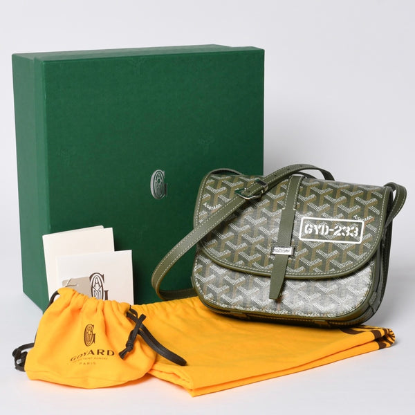 Like new GOYARD Belvedere PM Bag Shoulder Bag 24 Years Limited Limited Color Khaki PVC Coated Canvas Leather Used 4a001236
