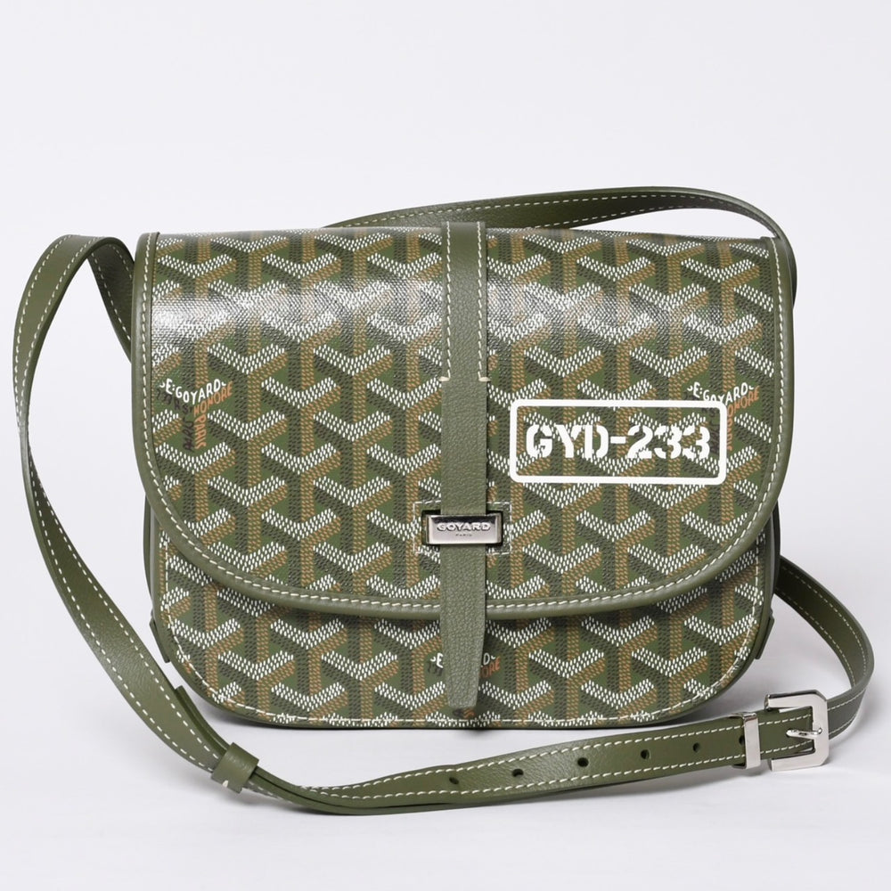 新品同様 GOYARD ゴヤール ベルヴェデーレ PM バッグ ショルダーバッグ 24年限定 限定カラー カーキ PVCコーティングキャンバス レザー 中古 4a001236