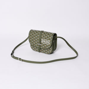 Like new GOYARD Belvedere PM Bag Shoulder Bag 24 Years Limited Limited Color Khaki PVC Coated Canvas Leather Used 4a001236