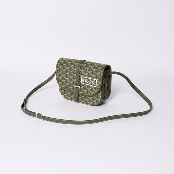 Like new GOYARD Belvedere PM Bag Shoulder Bag 24 Years Limited Limited Color Khaki PVC Coated Canvas Leather Used 4a001236