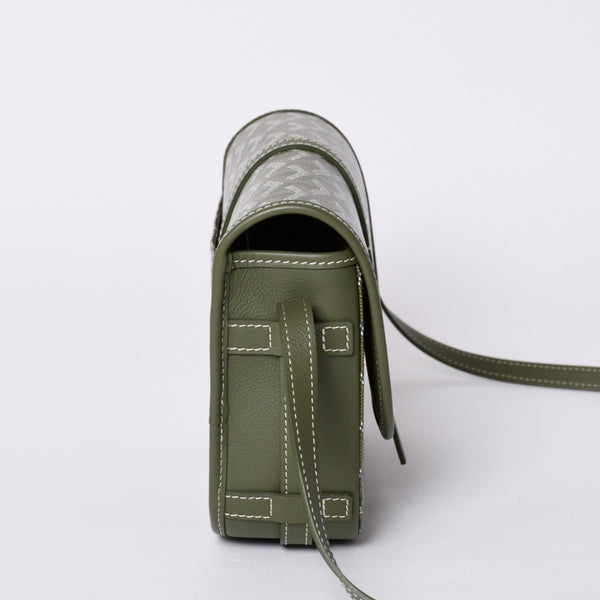 Like new GOYARD Belvedere PM Bag Shoulder Bag 24 Years Limited Limited Color Khaki PVC Coated Canvas Leather Used 4a001236