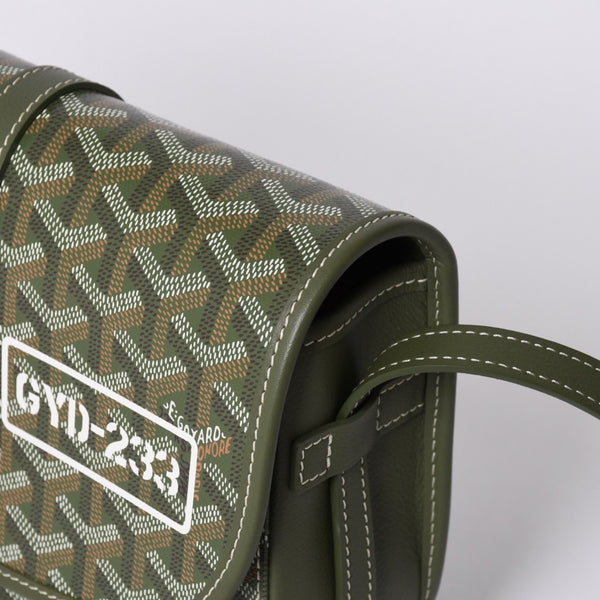Like new GOYARD Belvedere PM Bag Shoulder Bag 24 Years Limited Limited Color Khaki PVC Coated Canvas Leather Used 4a001236