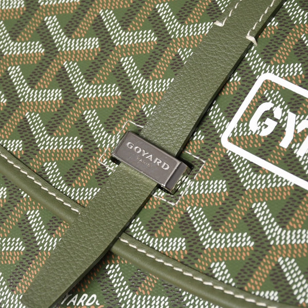 Like new GOYARD Belvedere PM Bag Shoulder Bag 24 Years Limited Limited Color Khaki PVC Coated Canvas Leather Used 4a001236